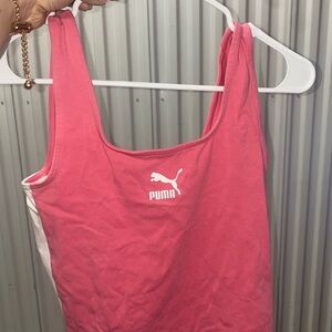 Puma Pink Cropped Tank Top